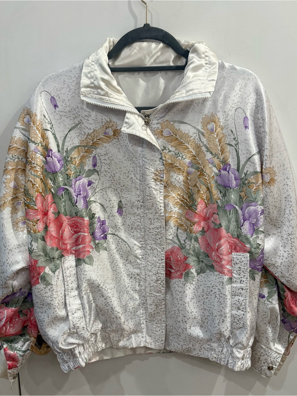 Vintage Olympic Seoul Floral Leopard Shimmery Jacket